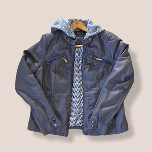 Jou Jou Gray Faux Leather Jacket